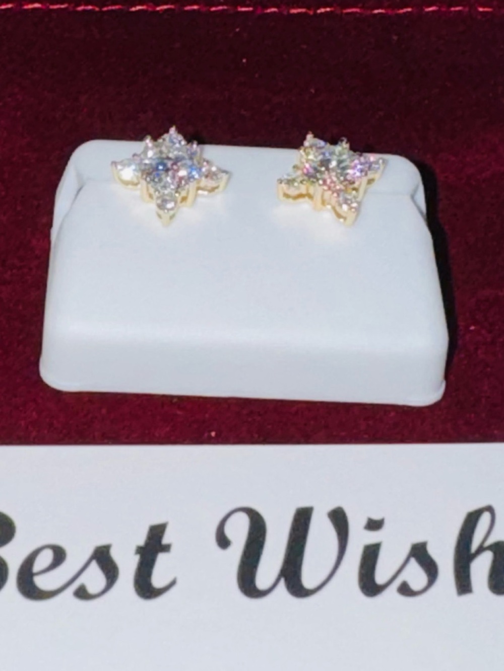 14k Yellow Gold Vermeil Diamond Earrings, Screwback Custom made VVS Moissanites - Picture 1 of 6